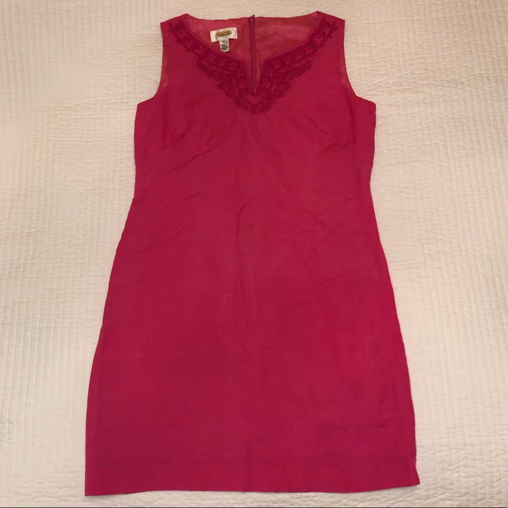 Hot Pink/Magenta Linen Shift Dress